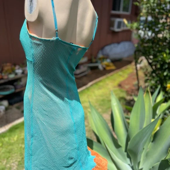 Betsey Johnson Turquoise and Orange Lace Dress - Picture 3 of 8